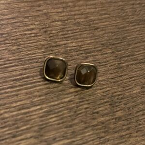 Gold Square Stud Earrings
